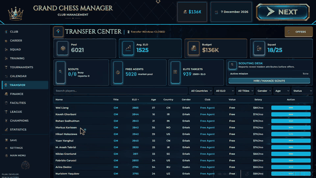Club management gameplay preview